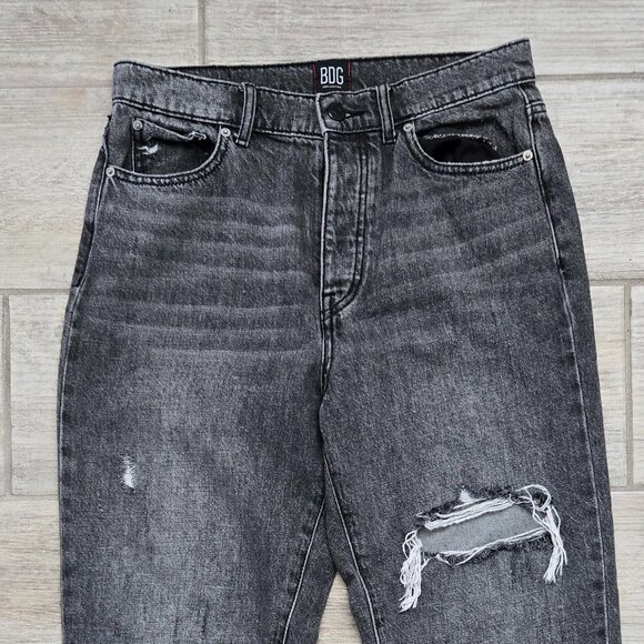 BDG Urban Outfitters Slim Straight Jeans Distressed Black Wash Grunge Punk 28 - Picture 3 of 8